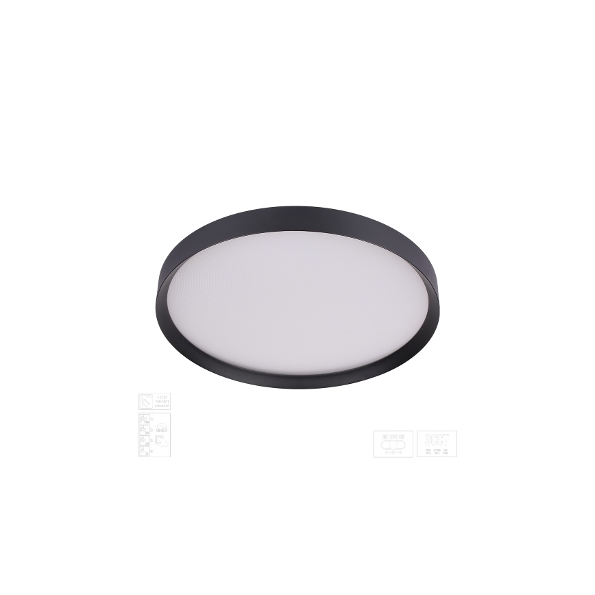 Prezent 17315 - LED dimējamais griestu gaismeklis MAYSA LED/42W/230V 3000/4000/6000K Ø 48,5 cm melns