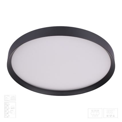 Prezent 17317 - LED griestu gaismeklis ar regulējamu spilgtumu MAYSA LED/72W/230V 3000/4000/6000K Ø 77 cm melns