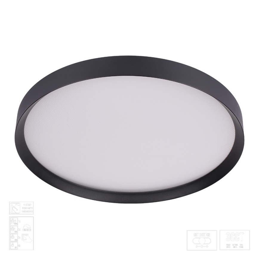 Prezent 17317 - LED griestu gaismeklis ar regulējamu spilgtumu MAYSA LED/72W/230V 3000/4000/6000K Ø 77 cm melns