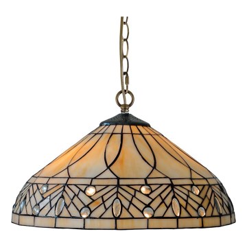 Prezent 241 - Pakaramā lustra uz ķēdes TIFFANY 2xE27/60W/230V