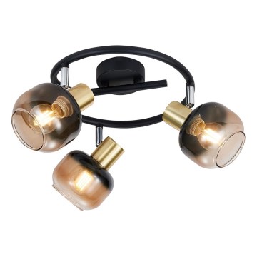 Prezent 27515 - Starmetis PEGAS 3xE14/40W/230V melna/dūmakains