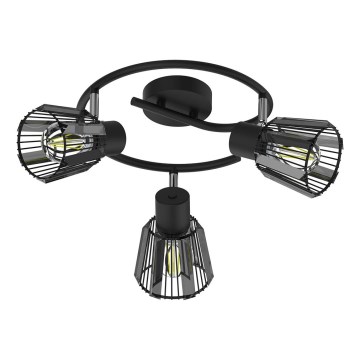 Prezent 27518 - Starmetis PONTEO 3xE27/40W/230V melna
