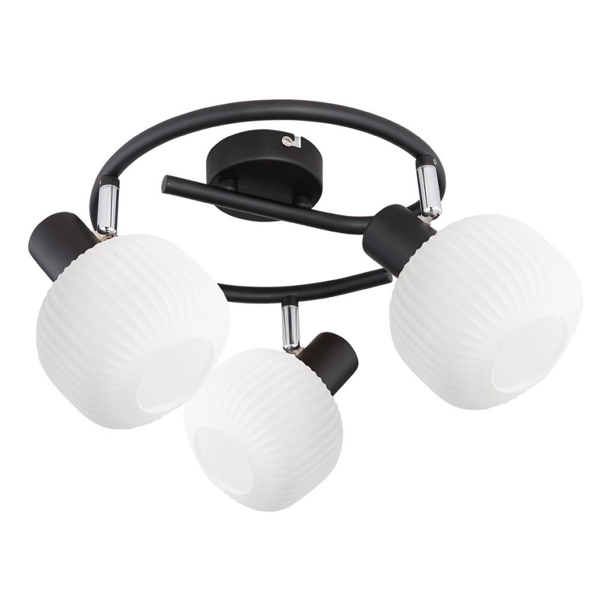 Prezent 27521 - Starmetis ARYA 3xE14/40W/230V melna/balta