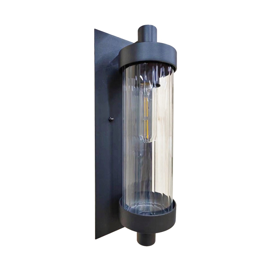 Prezent 28213A - Āra sienas lampa VERTICA 1xE27/35W/230V IP54 melna