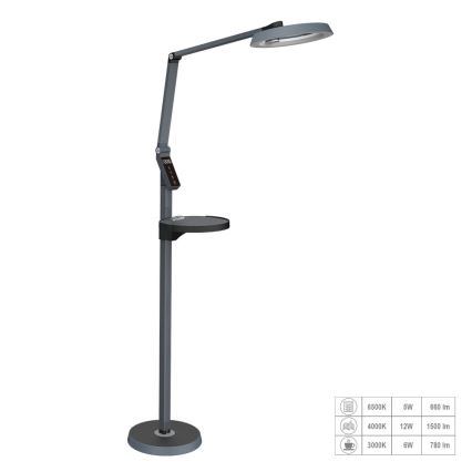 Prezent 31220 - LED regulējama pieskāriena stāvlampa SALSA LED/15W/230V USB