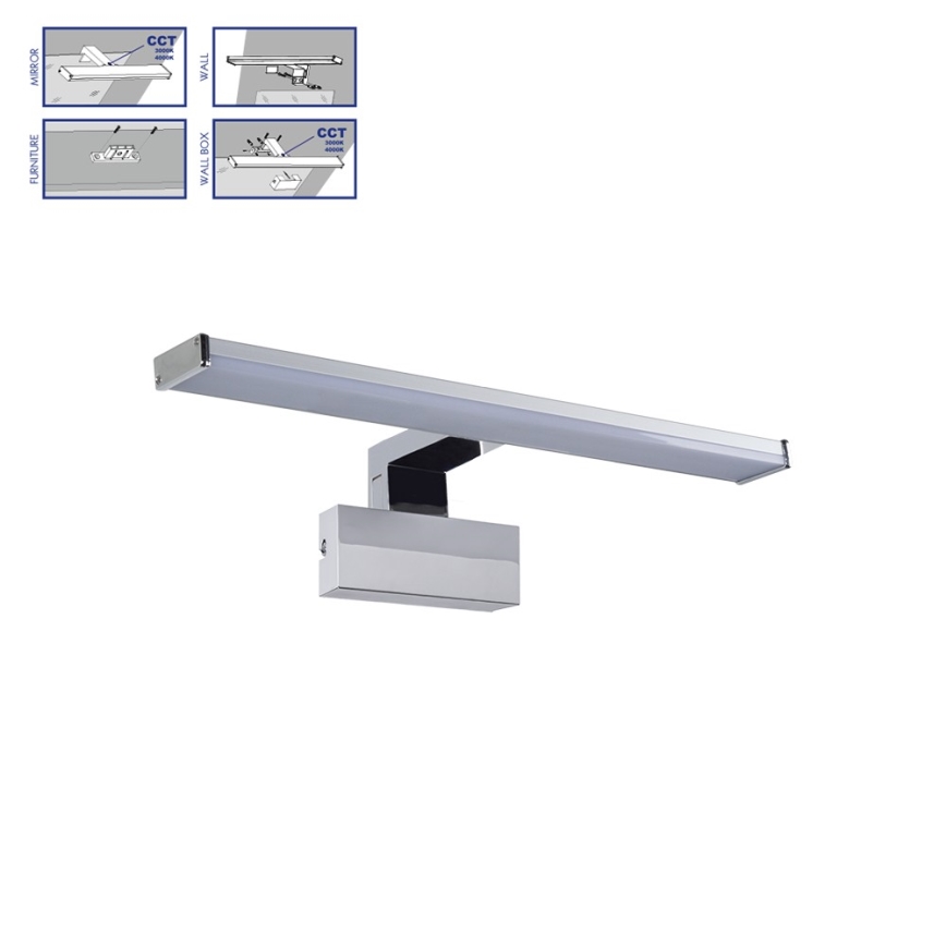 Prezent 70226  - LED Vannas istabas spoguļa apgaismojums TREMOLO PLUS LED/8W/230V IP44 3000/4000K 40 cm
