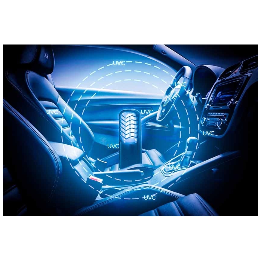 Prezent 70422 - Pārvietojama dezinfekcijas lampa UVC/2,5W/5V USB