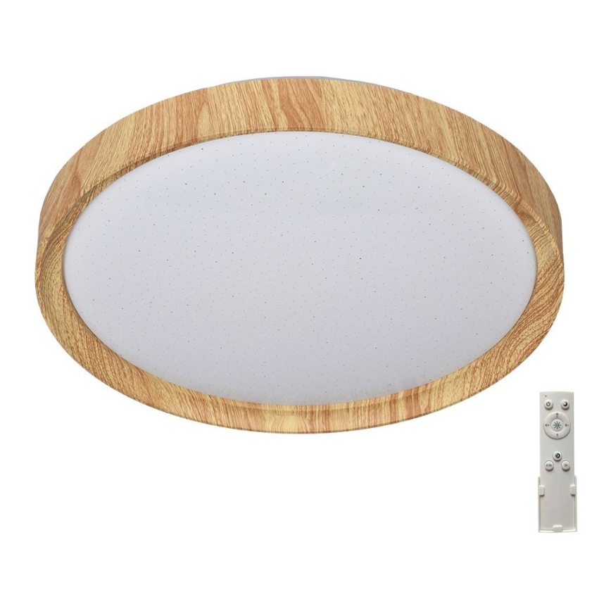 Prezent 71330 - LED regulējams griestu gaismeklis WOODEN LED/33W/230V 3000-6500K ar tālvadības pulti