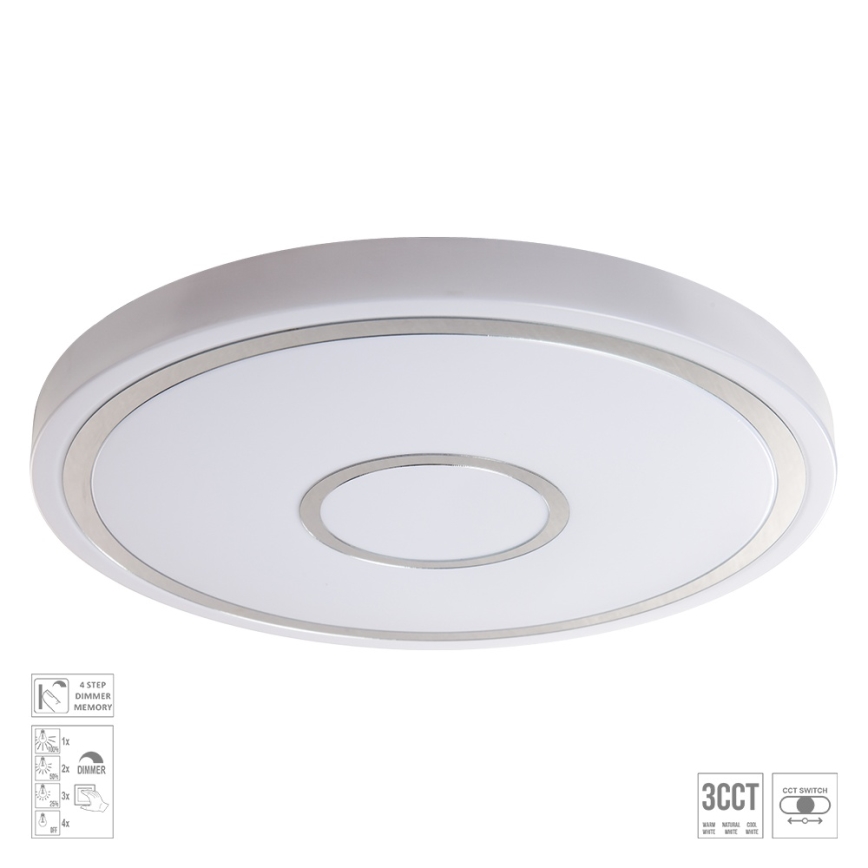 Prezent 71342 - Dimmējams griestu gaismeklis MOZAN LED/40W/230V 3000/4000/6500K Ø 48 cm balts