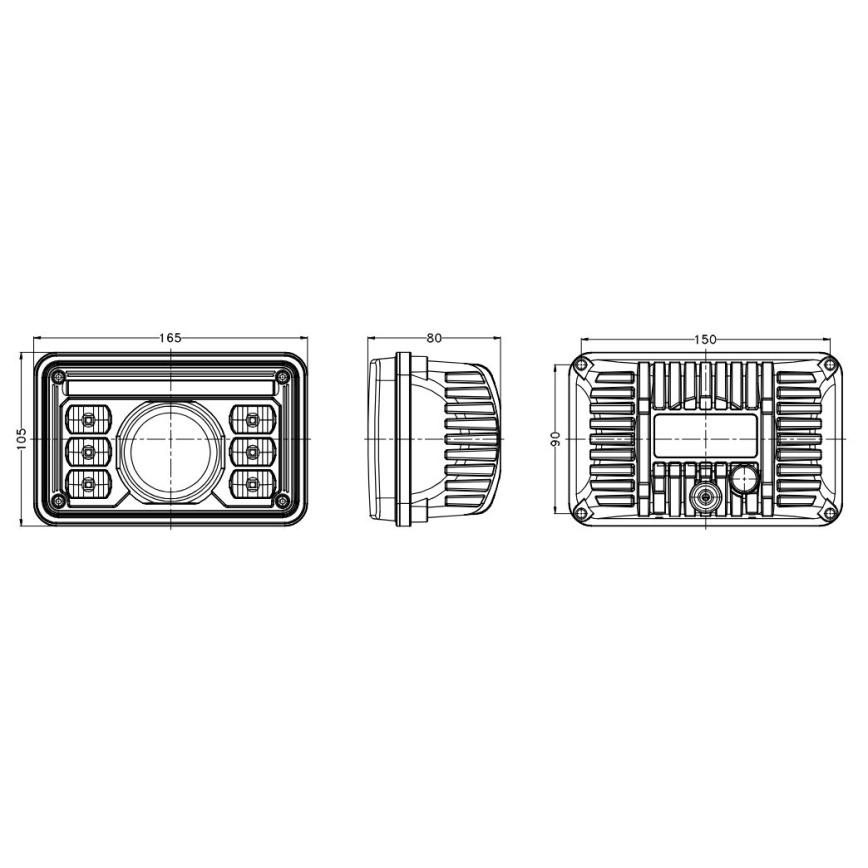 Priekšējais LED lukturis traktoram LED/69W/10-30V IP69 5700K taisnstūra