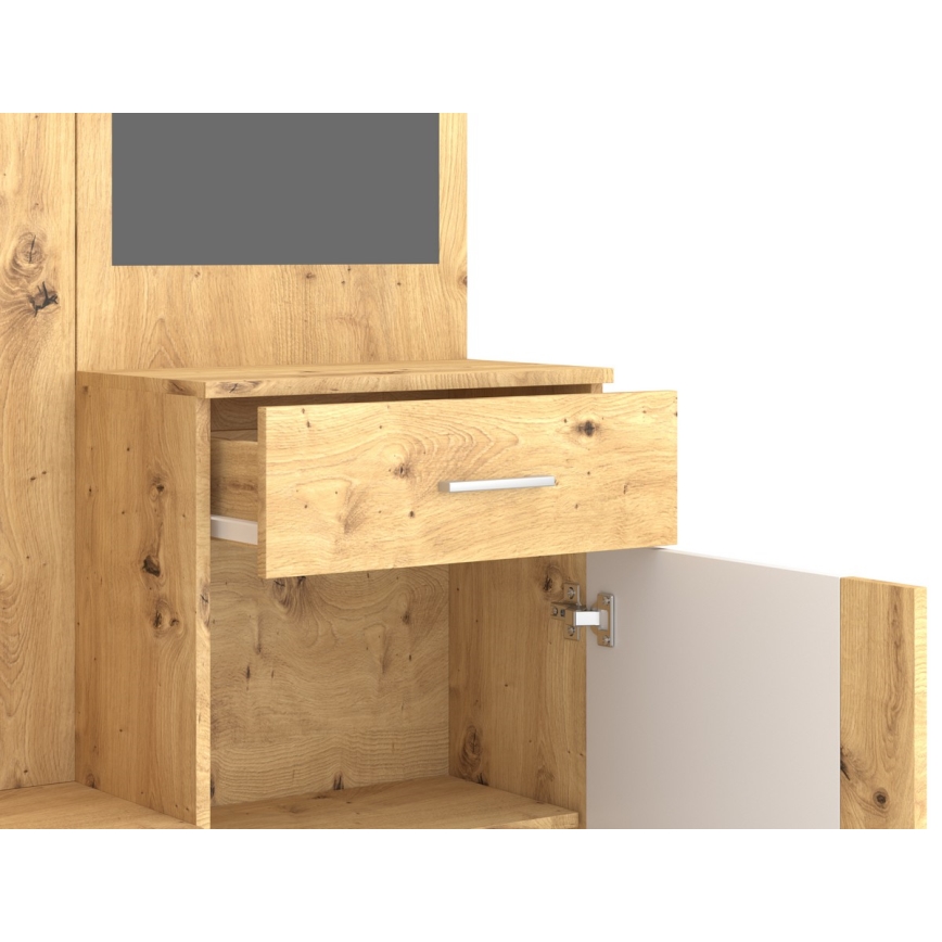 Priekšnama siena ar spoguli NOLAN artisan ozols/balts