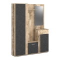 Priekšnama siena ar spoguli NOLAN brūna/grafīta