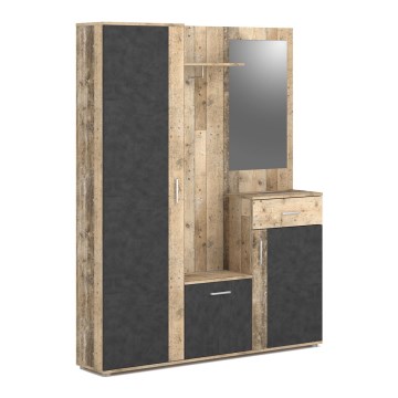 Priekšnama siena ar spoguli NOLAN brūna/grafīta