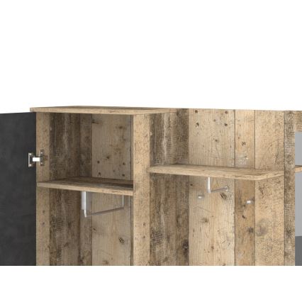 Priekšnama siena ar spoguli NOLAN brūna/grafīta