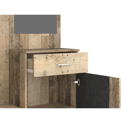 Priekšnama siena ar spoguli NOLAN brūna/grafīta