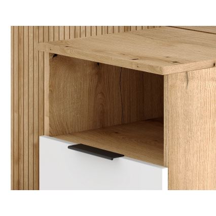 Priekšnama siena ar spoguli SVEN brūna/balta