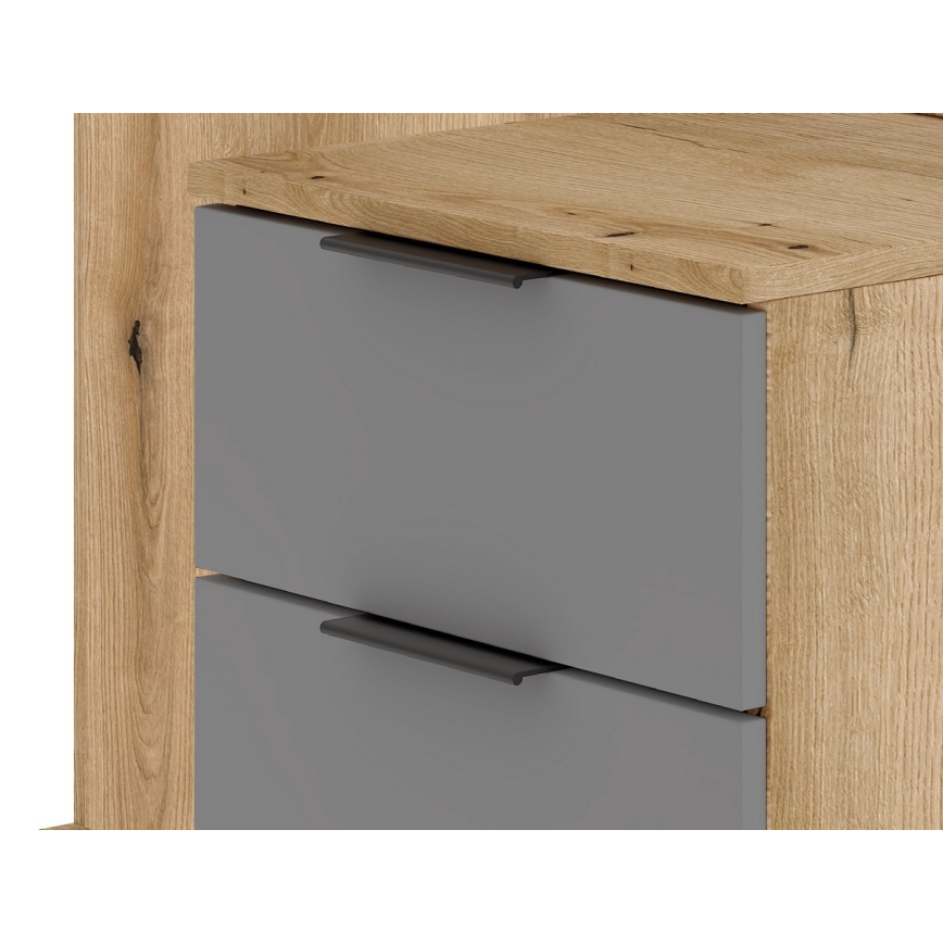 Priekšnama siena ar spoguli SVEN brūna/grafīts