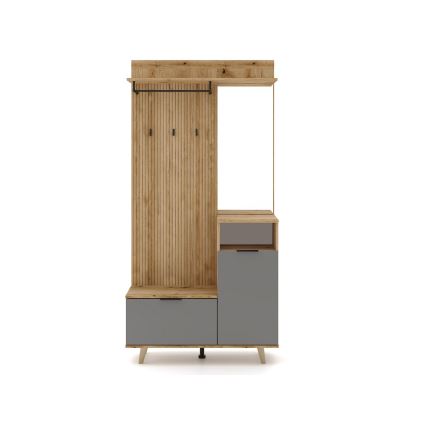 Priekšnama sienas elements ar spoguli SVEN — brūns/grafīts