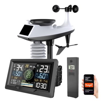 Profesionāla meteoroloģiskā stacija ar krāsainu LCD ekrānu 2xAA Wi-Fi Tuya