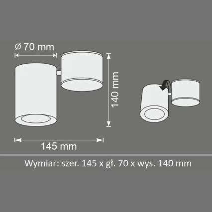 Prožektors HOBRO 1xGU10/10W/230V melns