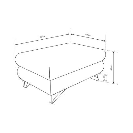 Pufs AVESTA 63x95 cm, zils
