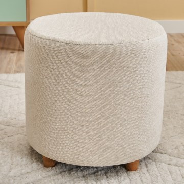 Pufs KIMA Ø 40 cm krēmkrāsas