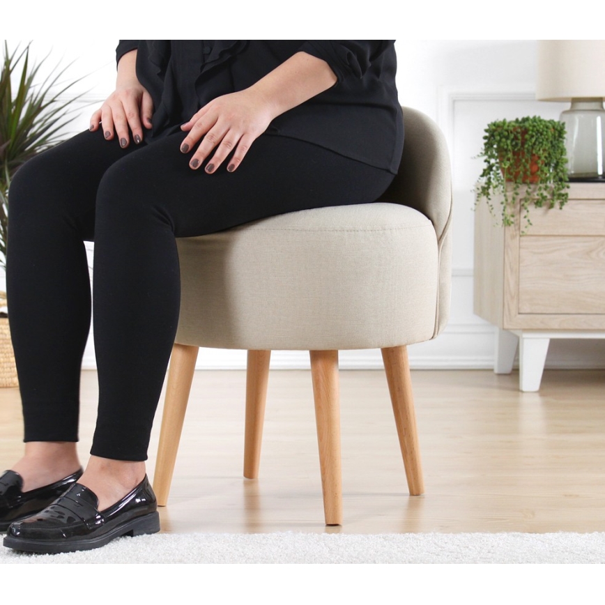 Pufs NIKI Ø 46 cm, krēmkrāsains