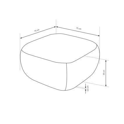 Pufs OLBIA 75x75 cm, bēšs