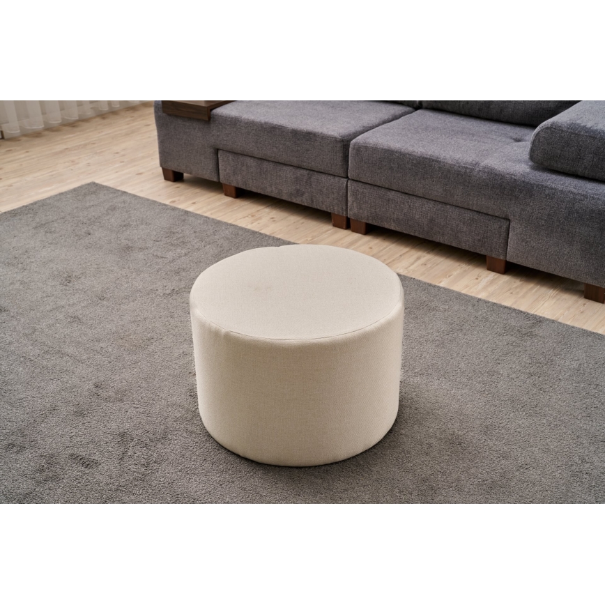 Pufs RABO Ø 58 cm, krēmkrāsas