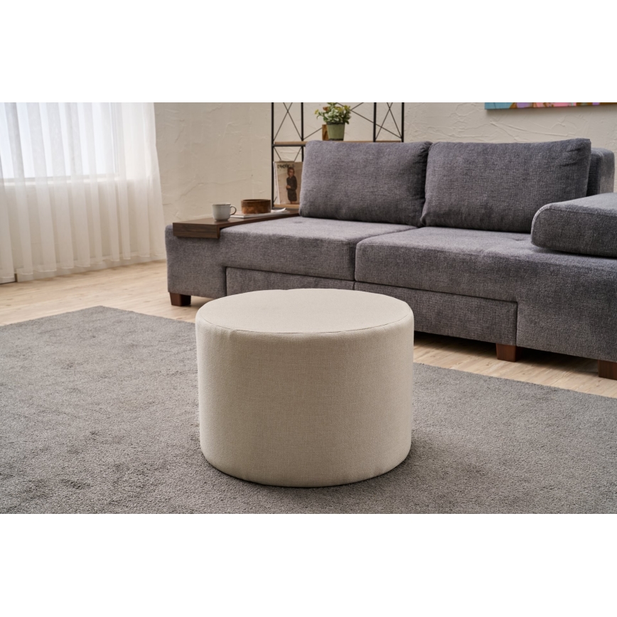 Pufs RABO Ø 58 cm, krēmkrāsas