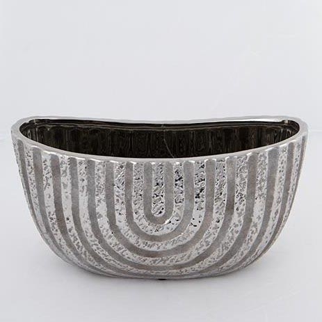 Puķu pods 28x14,5 cm sudraba/brūna
