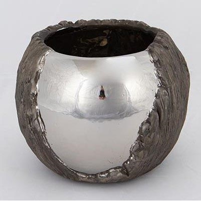 Puķu pods d. 18,5 cm sudraba/brūna