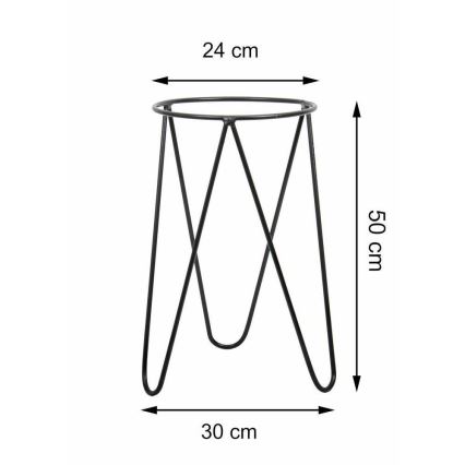 Puķu podu statīvs LOFT 50x30 cm melns