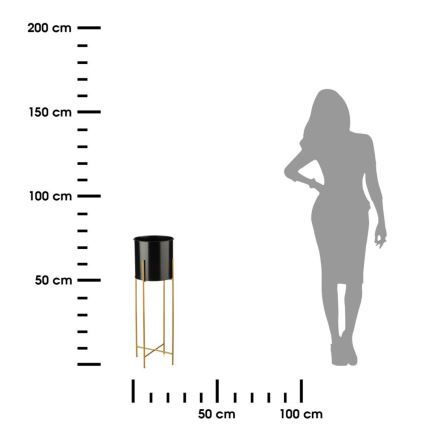 Puķu statīvs 75x17 cm melns/zelta