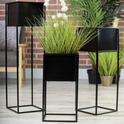 Puķu statīvs 90x24 cm melns
