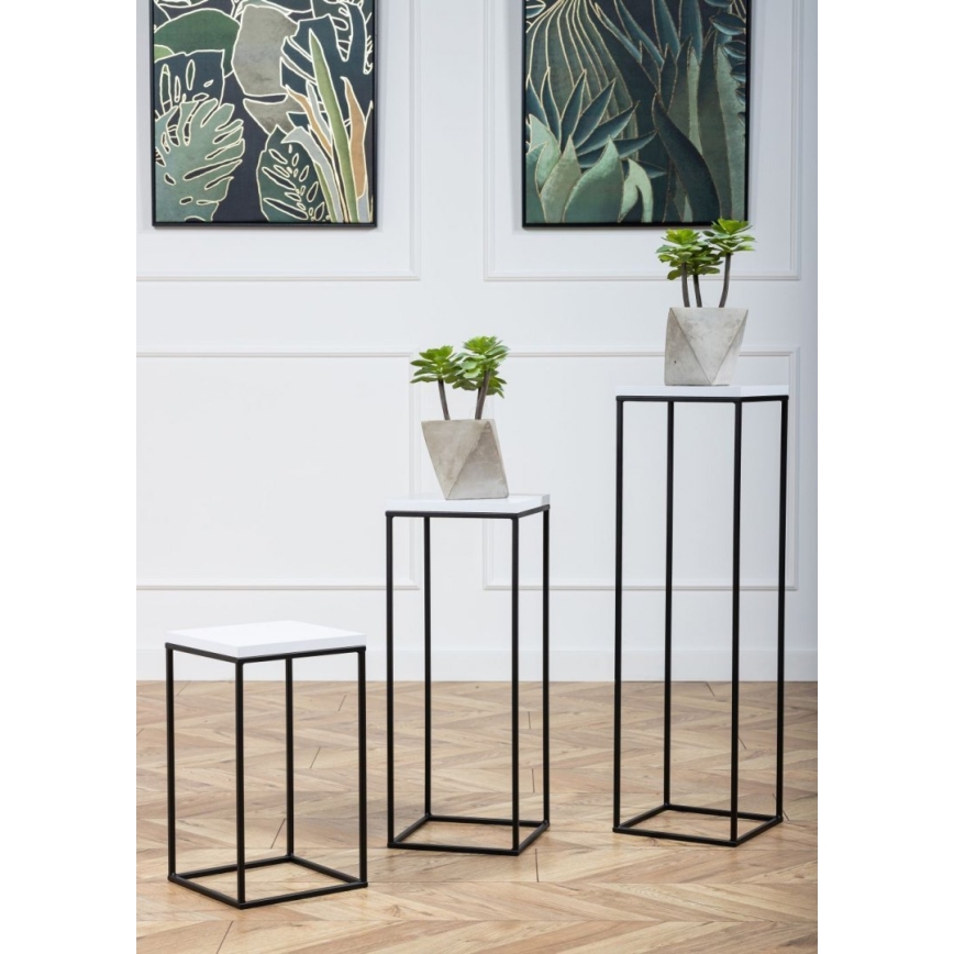 Puķu statīvs BASICLOFT 60x24 melns/balts