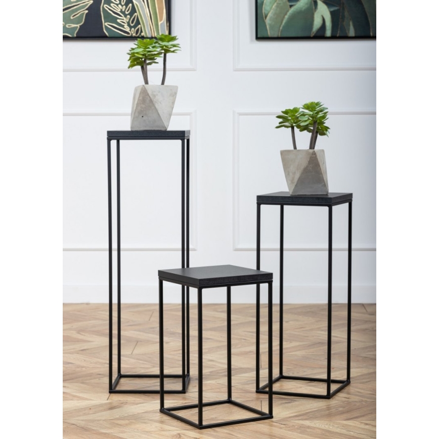 Puķu statīvs BASICLOFT 60x24 melns
