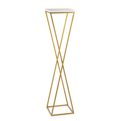 Puķu statīvs LOFT 100x24 cm zelta/balta