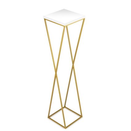 Puķu statīvs LOFT 100x24 cm zelta/balta