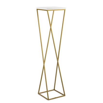 Puķu statīvs LOFT 100x24 cm zelta/balts