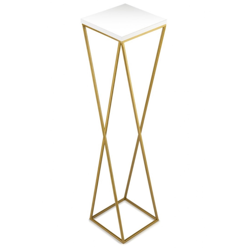 Puķu statīvs LOFT 100x24 cm zelta/balts
