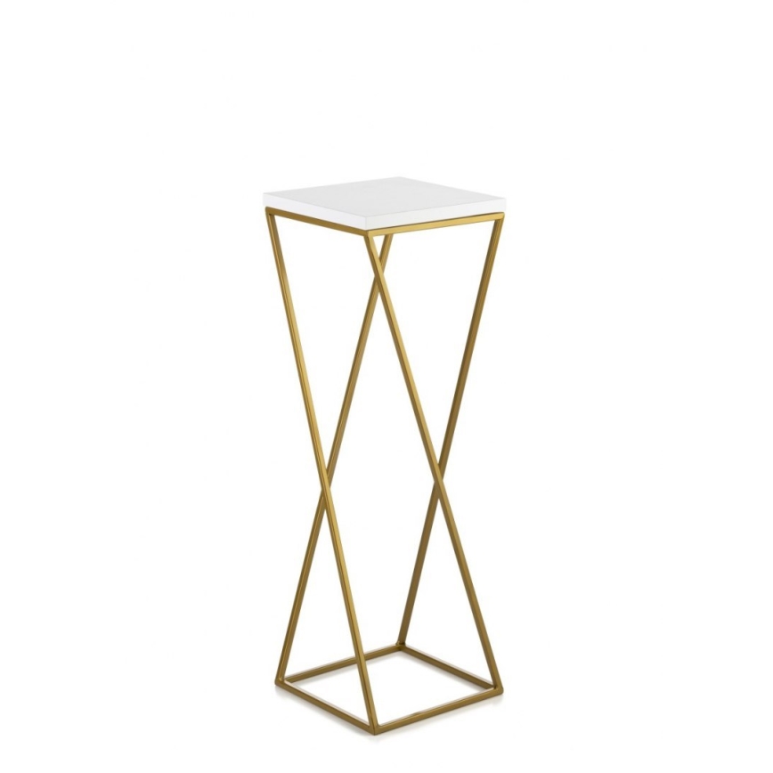 Puķu statīvs LOFT 70x24 cm zelta/balts