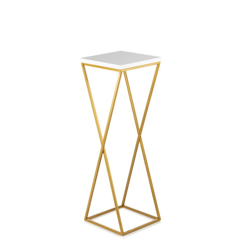 Puķu statīvs LOFT 70x24 cm zelta/balts