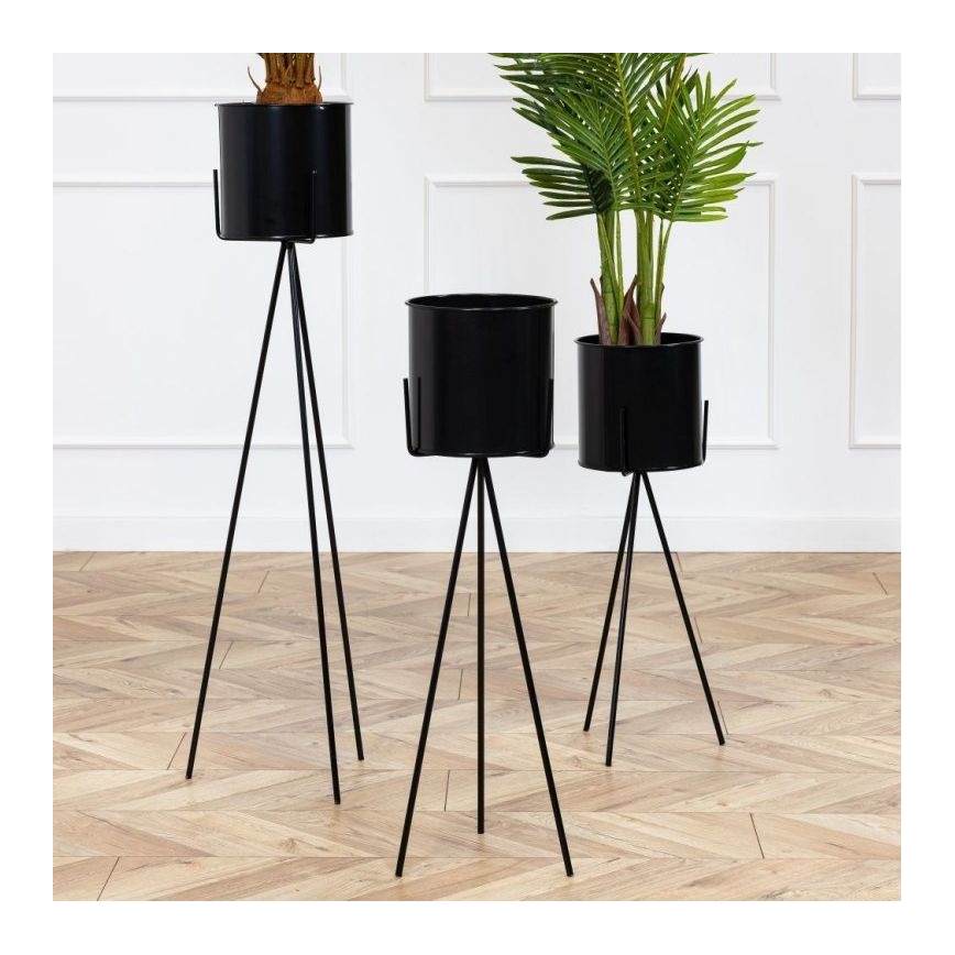 Puķu statīvs TRIPOD 110x25 cm melns