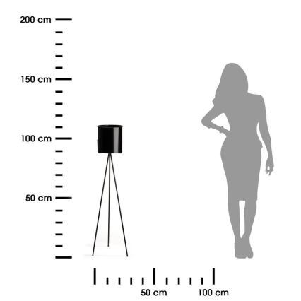 Puķu statīvs TRIPOD 110x25 cm melns