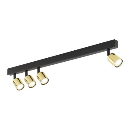 Punktgaismeklis TOP 4xGU10/10W/230V melns/zelts