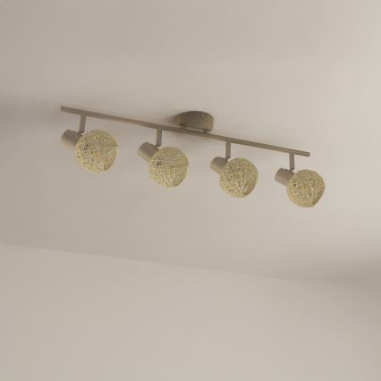 Punktveida gaismeklis DEX 4xE14/10W/230V bēšs/krēmkrāsas