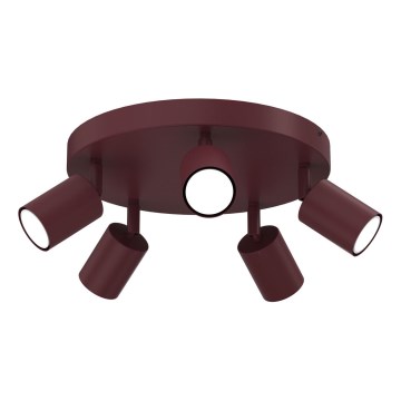 Punktveida gaismeklis FUN 5xGU10/8W/230V, burgundijas krāsā