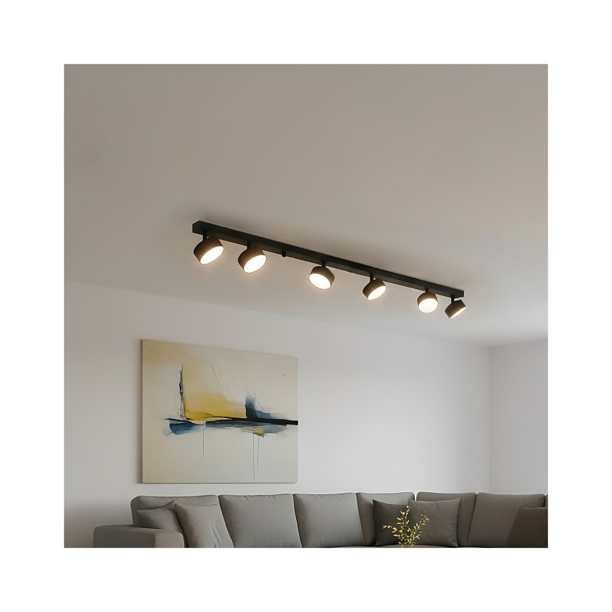 Punktveida gaismeklis LUNVIGO 6xGX53/35W/230V melns