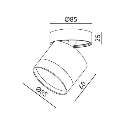 Punktveida gaismeklis OH12F 1xGX53/35W/230V 8,5 cm balts